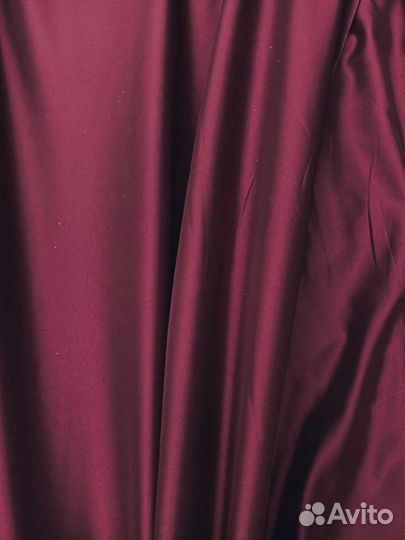 Ткань однотонная сатен бордовый Винный