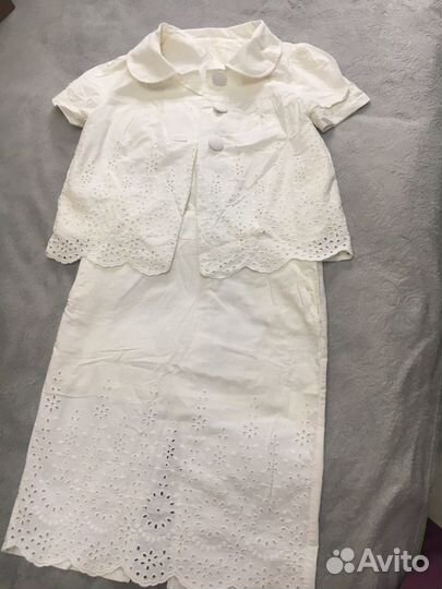 Костюм на девочку 42 размер х/б белый