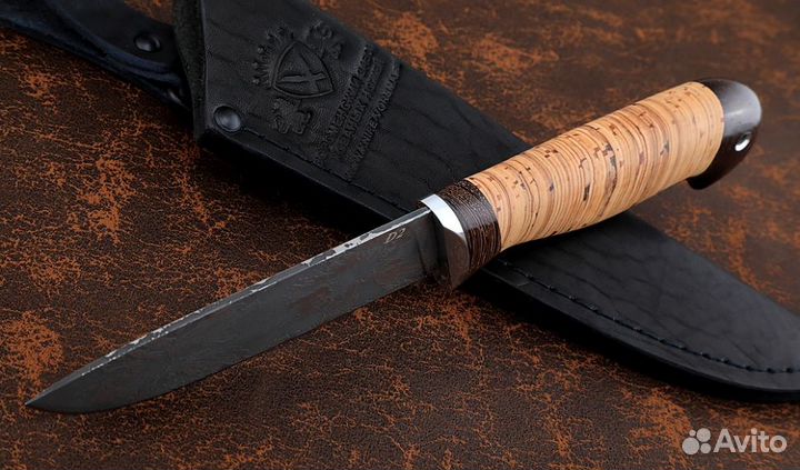 Нож Голец сталь D2, рукоять береста