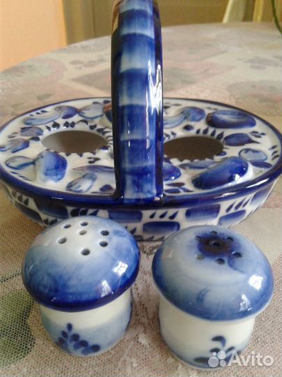 Набор для специй. Авторская гжель