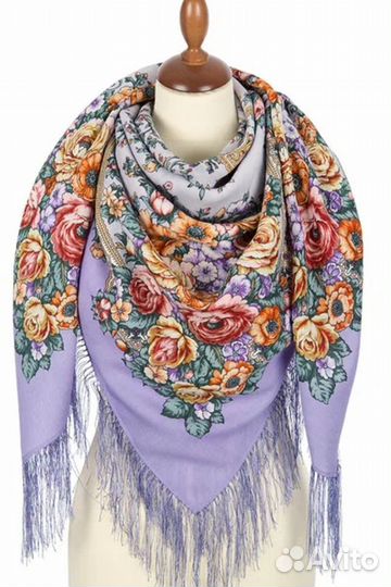 Павлопосадский платок (шаль) 125х125, шерсть, новы