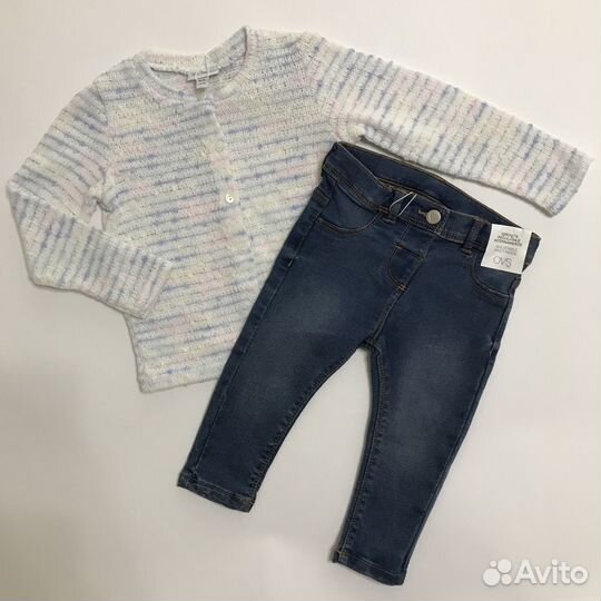 Джинсы и кардиган на девочку OVS размер 86,92