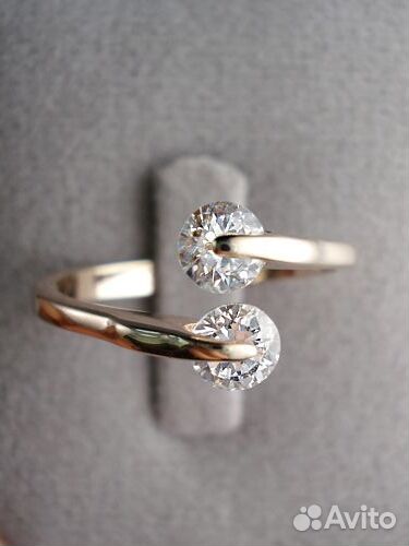 Кольцо 16,5 и 17,5 р-р, позолота, новое