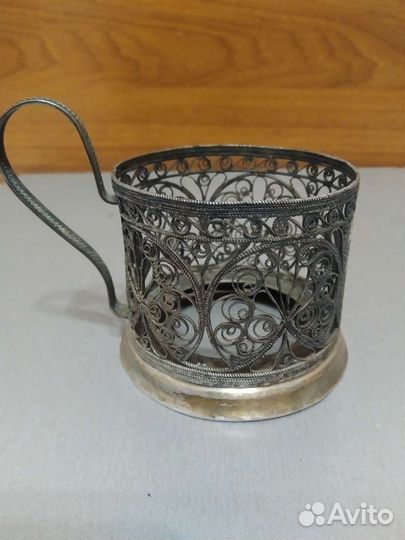 Подстаканник скань СССР мельхиор 4
