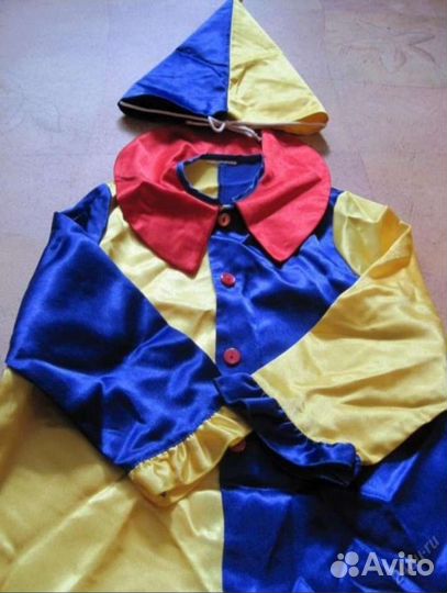 Новогодний костюм 3-5лет клоун петрушка гном