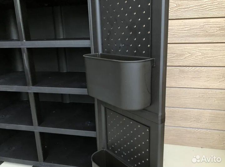 Тумба пластиковая под ротанг 3 полки