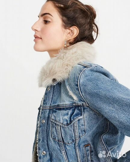 Джинсовая куртка с шерпа Anercrombie Fitch