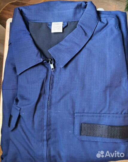 Офисная форма костюм офисный синий короткий рукав