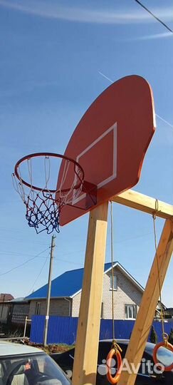 Баскетбольный щит с кольцом и сеткой