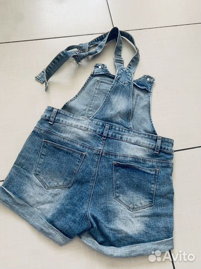 Комбинезон шорты джинсовый для девочки 146