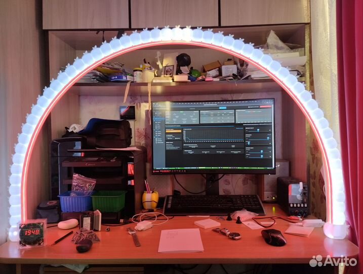 Лампа настольная арка яблок 3360 LED D1200