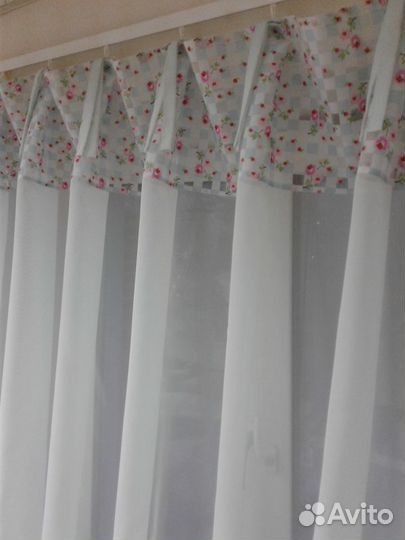 Штора на завязках для кухни