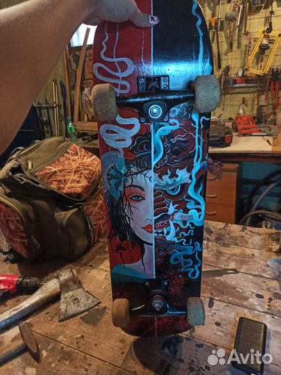 Скейтборд, ручная роспись