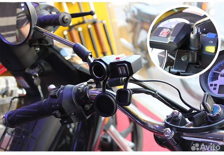 Прикуриватель + USB для мотоцикла