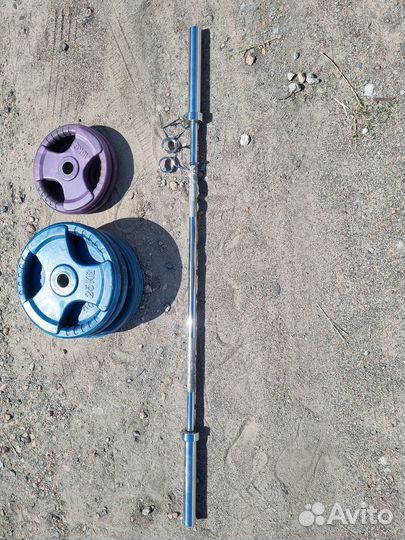 Штанга олимпийская 145 кг. блины евро 3 хвата