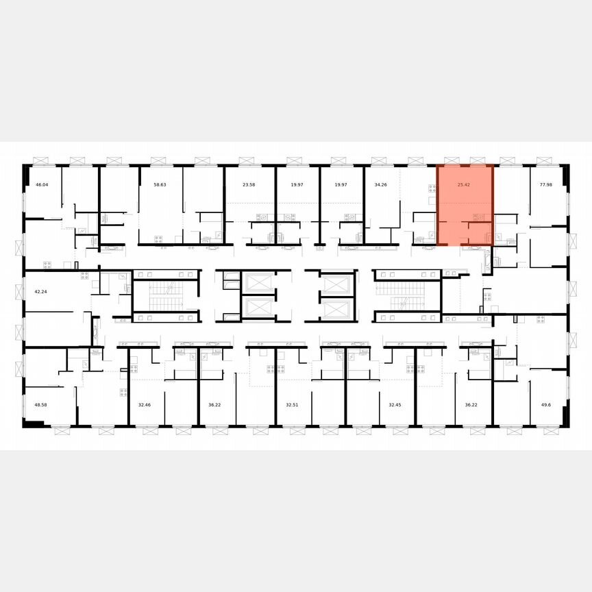 Квартира-студия, 25,3 м², 26/26 эт.