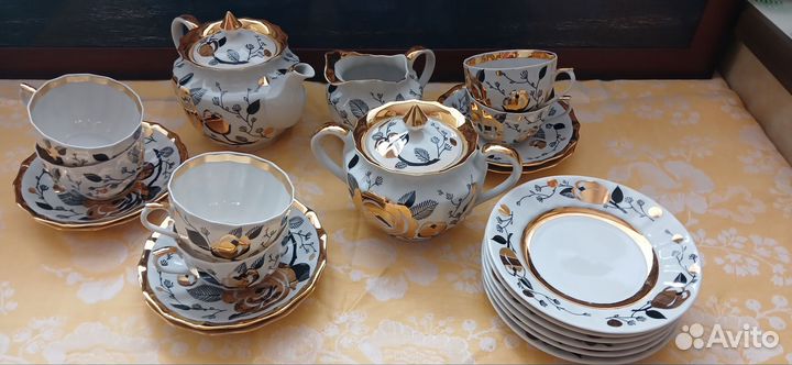 Чайный сервиз Золотая роза