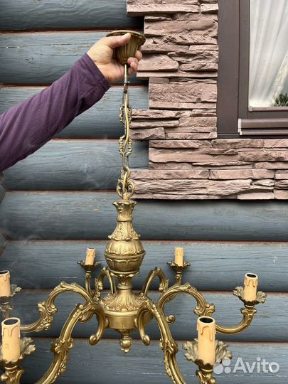 Люстра бронза на 6 свечей Франция