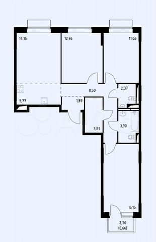 4-к. квартира, 80,1 м², 6/9 эт.