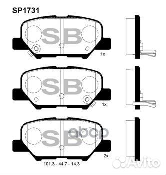 SP1731 колодки дисковые задние Mazda 6, Mitsub