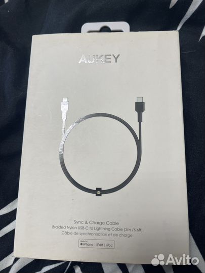 Кабель USB-C Apple MFI Aukey Braided Nylon 2m