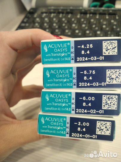 Продам контактные линзы Acuvue Oasys Transitions