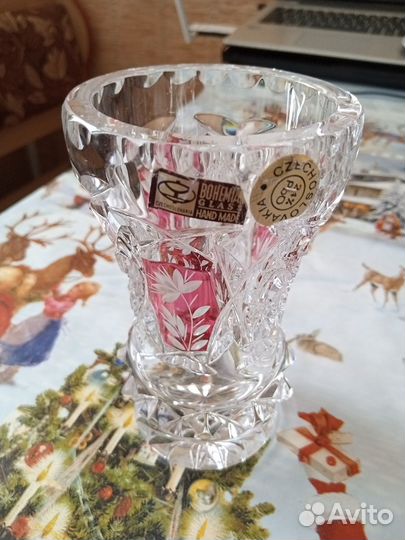 Хрустальная ваза богемия