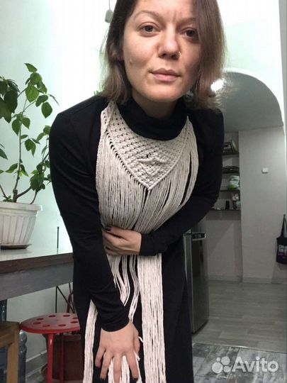 Бохо ворот с длинной бахромой