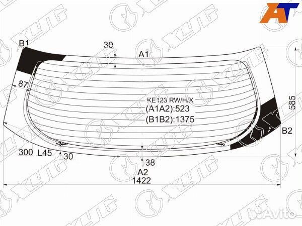 Стекло заднее toyota corolla