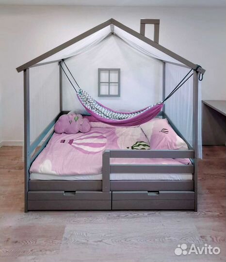 Кроватка MY place детская высокий борт из массиваТ