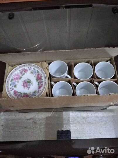 Чайный и кофейный сервизы фабричный Китай