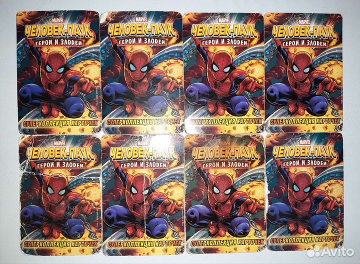 Карточки marvel человек-паук герои и злодеи 17 шт