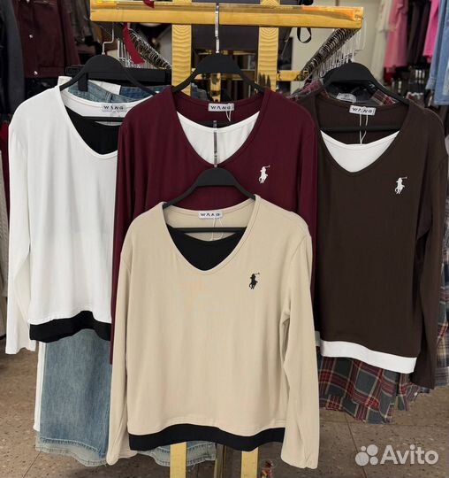 Лонгслив обманка Polo Ralph Lauren единый до 46