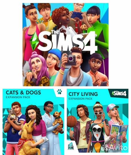 Sims 4 + DLC Cats & Dogs + DLC City Living PS4 PS5