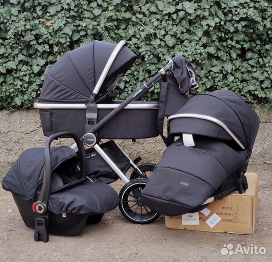 Коляска 3 в 1 Luxmom 750 (Black)