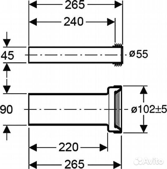 Отвод Geberit 152.438.46.1, черный