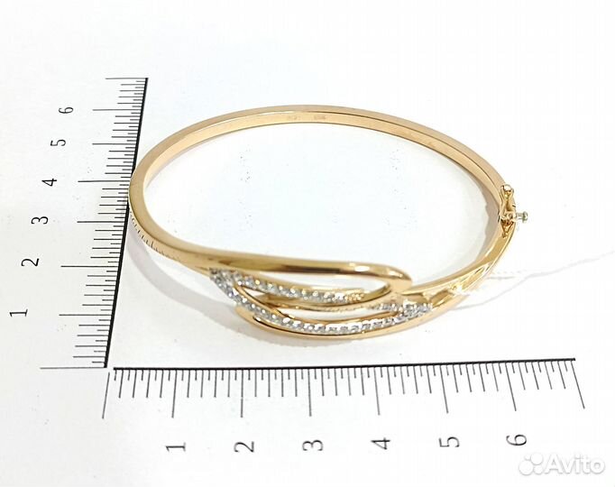 Золотой браслет с фианитом