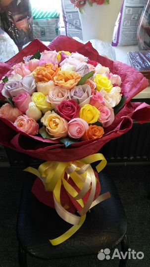 Букет Роз-51шт-микс-50см-за 3000. Доставка по крд