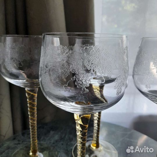 Фужеры Bohemia Glass богемсое стекло СССР винтаж