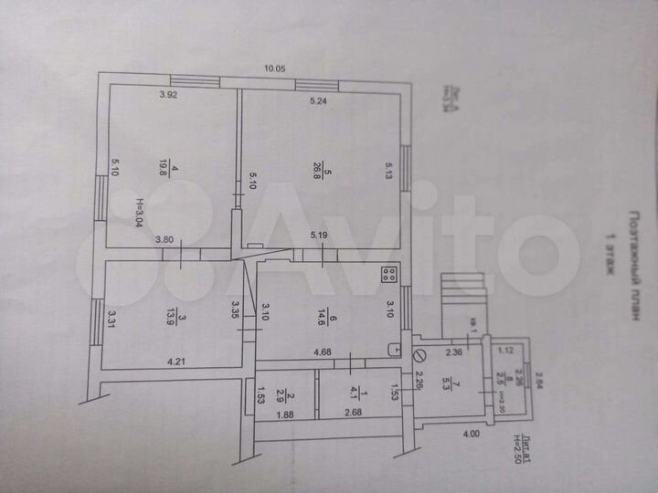 3-к. квартира, 89,9 м², 1/1 эт.