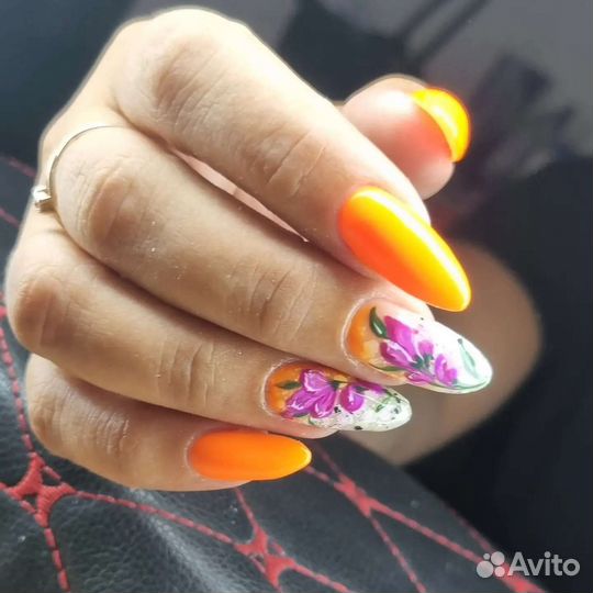 Наращивание ногтей, покрытие шеллак, педикюр