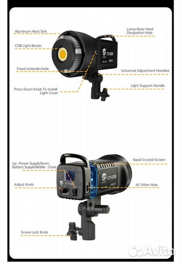 Комплекты: видеосвет 100Вт + софтбокс или октобокс