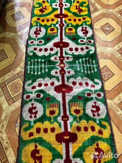 Узбекский шелковый бархат Бахмаль. Шелковый икат