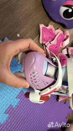 Детские ролики + шлем + защита