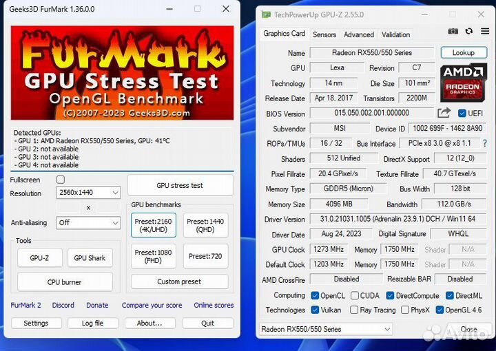Radeon RX 550 4GT LP OC