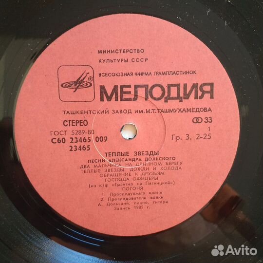 Александр Дольский - Тёплые Звёзды (G/VG)