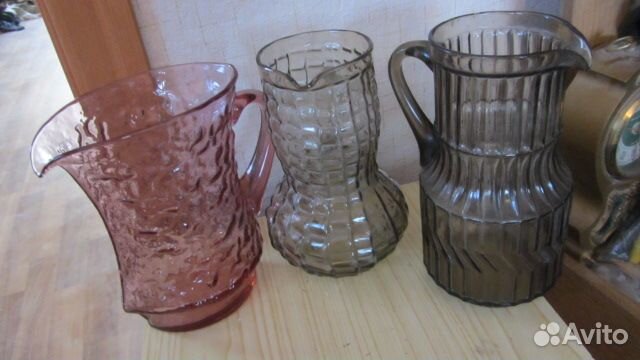 Кувшины, графины, вазы для цветов- стекло СССР