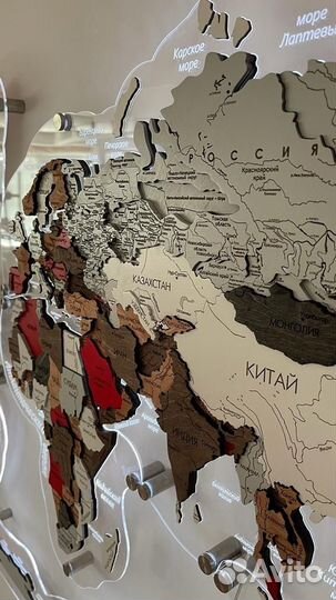 Карта мира на стену с подсветкой и без подсветки