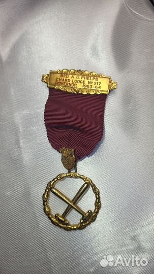 Медаль масонов,Англия, серебро, 1963 год