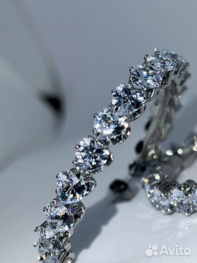 Серьги кольца сердца